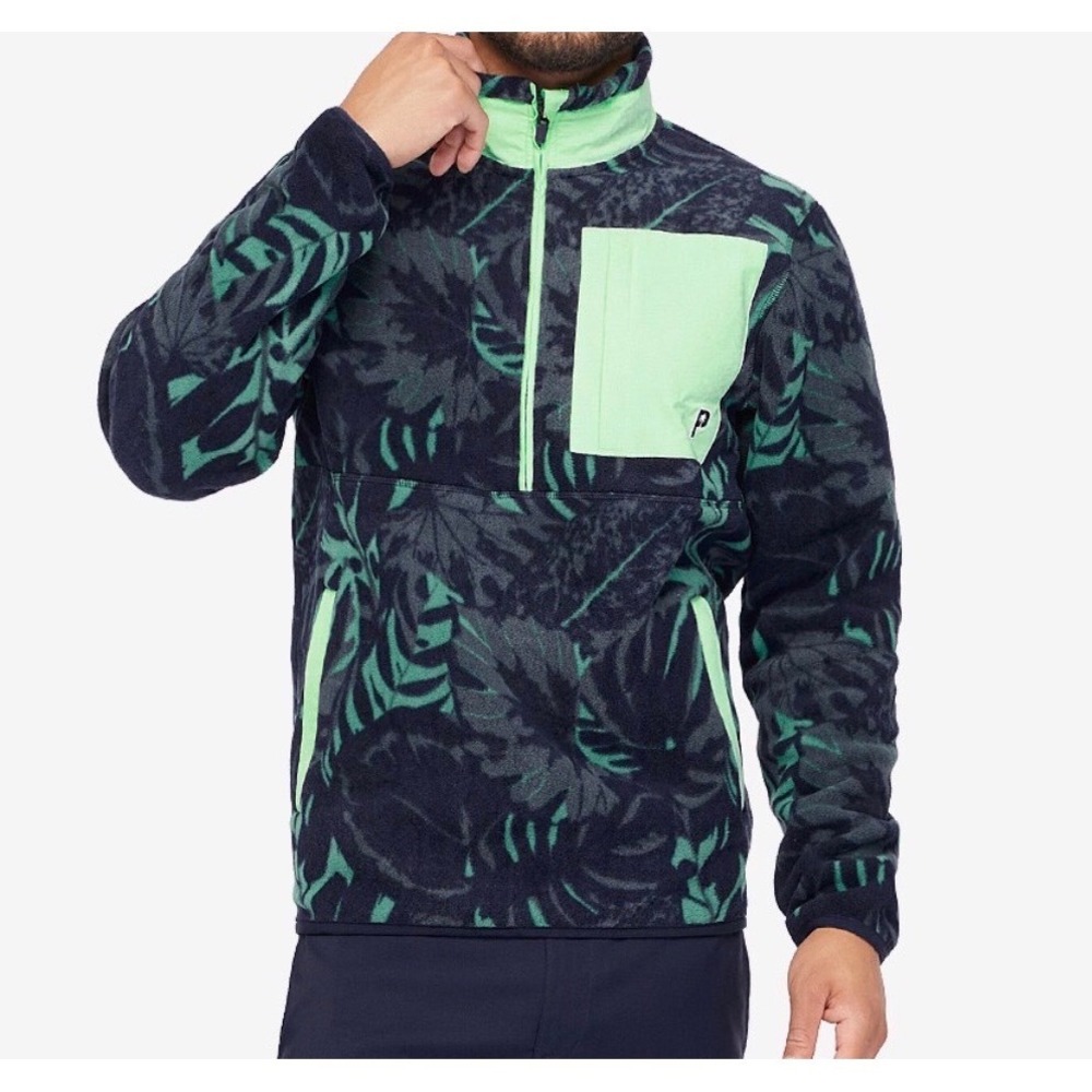 PUMA Golf Pullover Mens Large Green New Mattr Leaf 1/4 Zip 626833-01 17x30